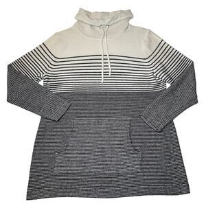 T by Talbots Women's XL Striped Cowl Neck Sweater